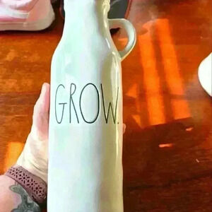 Rae Dunn "Grow" milk jug shape tall vase.